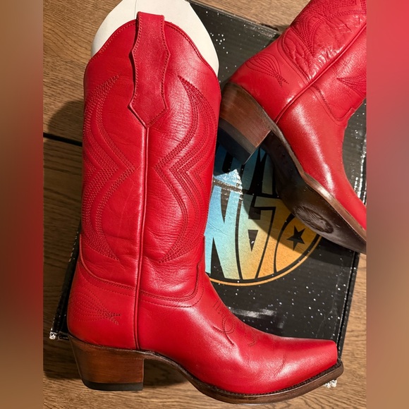Planet Cowboy “It’s All With Me” Red Leather Cowboy Boots